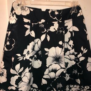 Black and White floral skirt